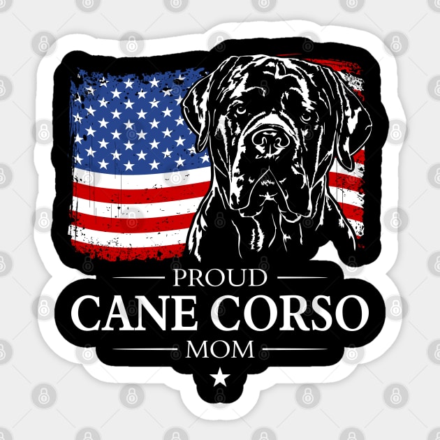 Proud Cane Corso Mom American Flag patriotic gift dog Sticker by wilsigns